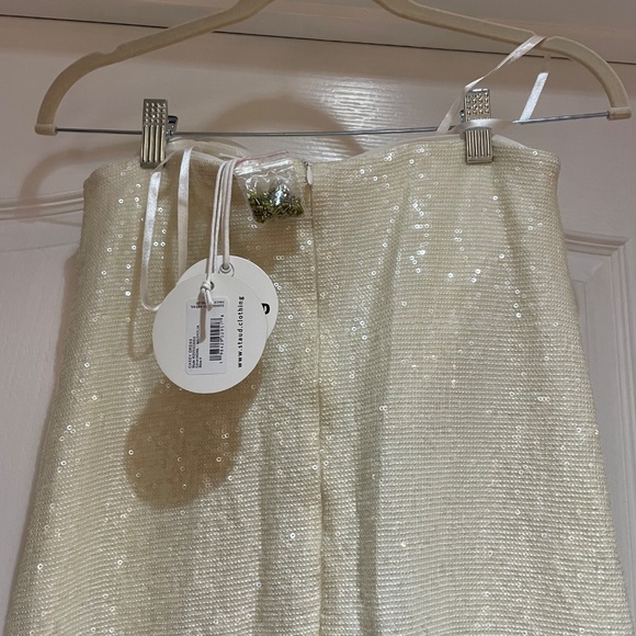 STAUD beaded Casey magnolia dress NWT - Picture 7 of 12